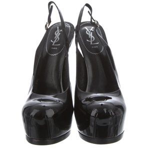 YVES SAINT LAURENT Patent Leather Slingback Pumps, size 41